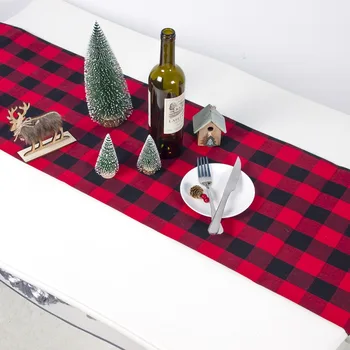 

New Tablecloth New Year Christmas Plaid Print Cotton Table Flag Table Simple Excellent Material Comfortable And Smooth Beautiful