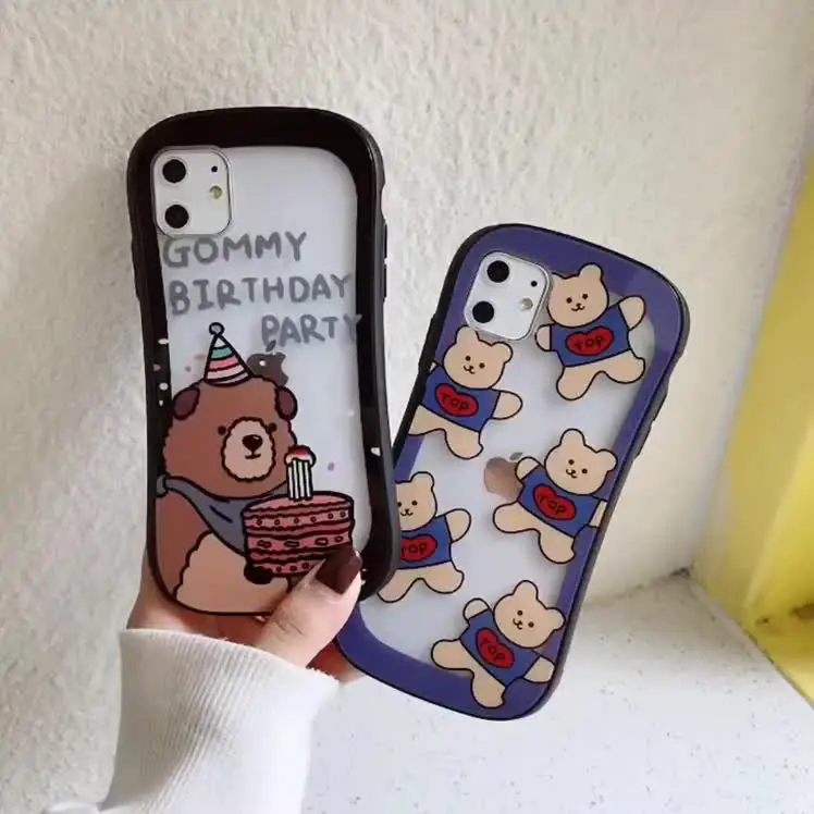 Чехол для телефона с мультяшным медведем из прозрачного стекла для iphone 11 11Pro Max XR X Xs Max 7 8 6 6s plus противоударные задние чехлы