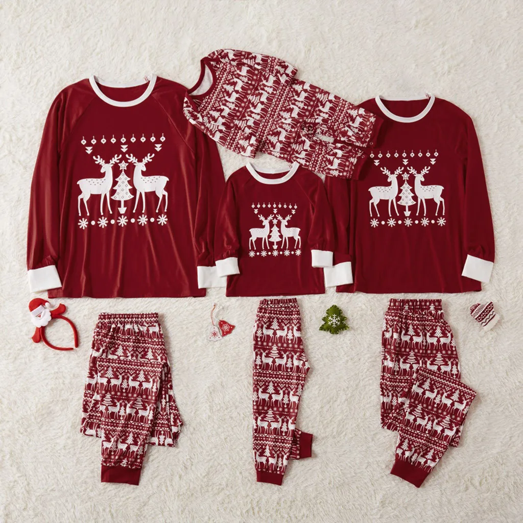 Одинаковые рождественские пижамные наборы для всей семьи; Рождественский комбинезон для новорожденных; комбинезон для папы, мамы и ребенка; пижамы; одежда для сна