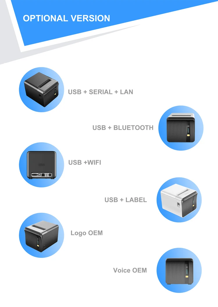 3-дюймовый настольного этикетки и получения Термальность принтер 80 мм USB/Bluetooth/Lan/серийный Термальность принтер Поддержка Android IOS Lilux