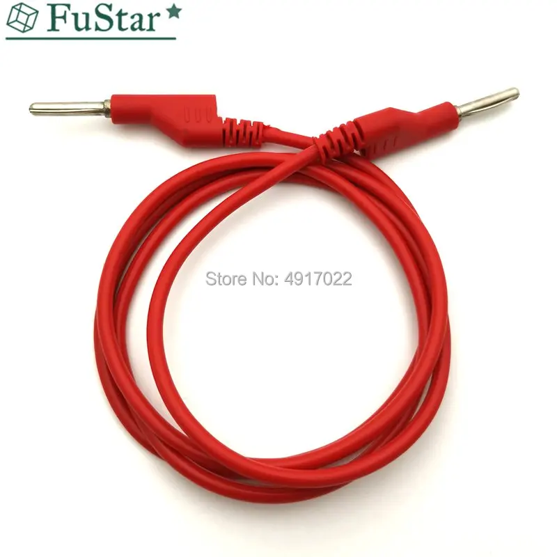 2pcs 1M/3.3ft Dual Jacket 4mm Banana Plug Silicone Voltage Probe Test Cables R+B 