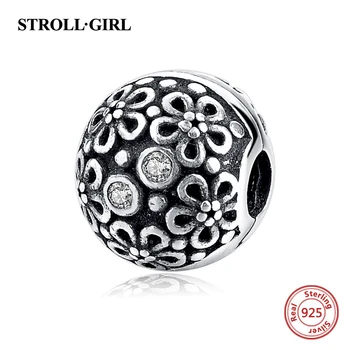 

New Arrived flower clip stopper beads Fit Original European Bracelets Charms 925 Sterling Silver jewelry making for women gift