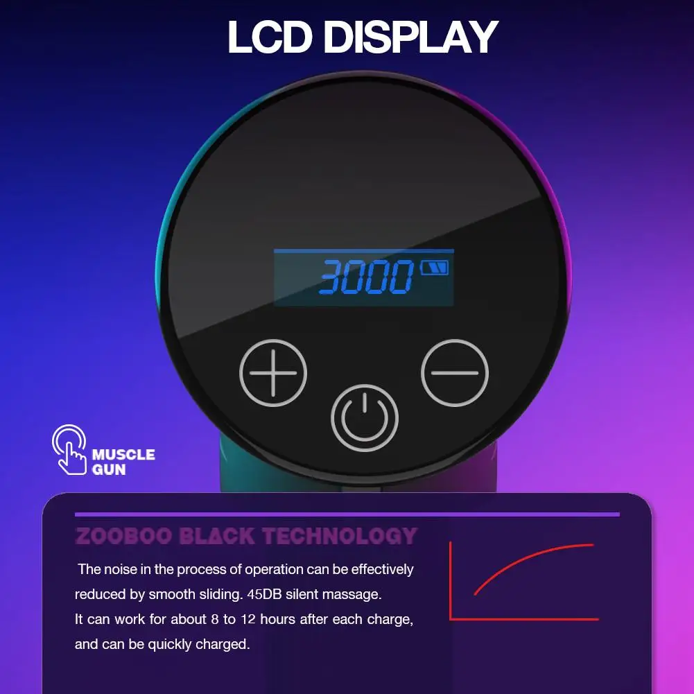 

LCD Display Fitness Massage Gun Deep Tissue Percussion Muscle Massager Handheld Massage Gun Percussive Deep Tissue Massager