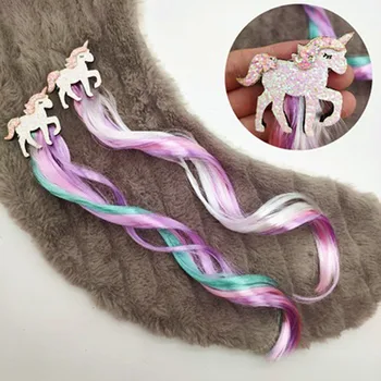 

New Girls Dream Gradient Colorful Unicorn Wig Hairpins Children Cute Hair Clips Headbands Barrettes Kids Hair Accessories