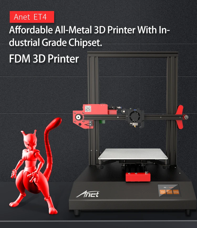 cheap Anet 3D Printer ET4 Upgraded Tempered Glass Hotbed Desktop Impresora 3d printer Resume Power Failure Printing DIY KIT filament