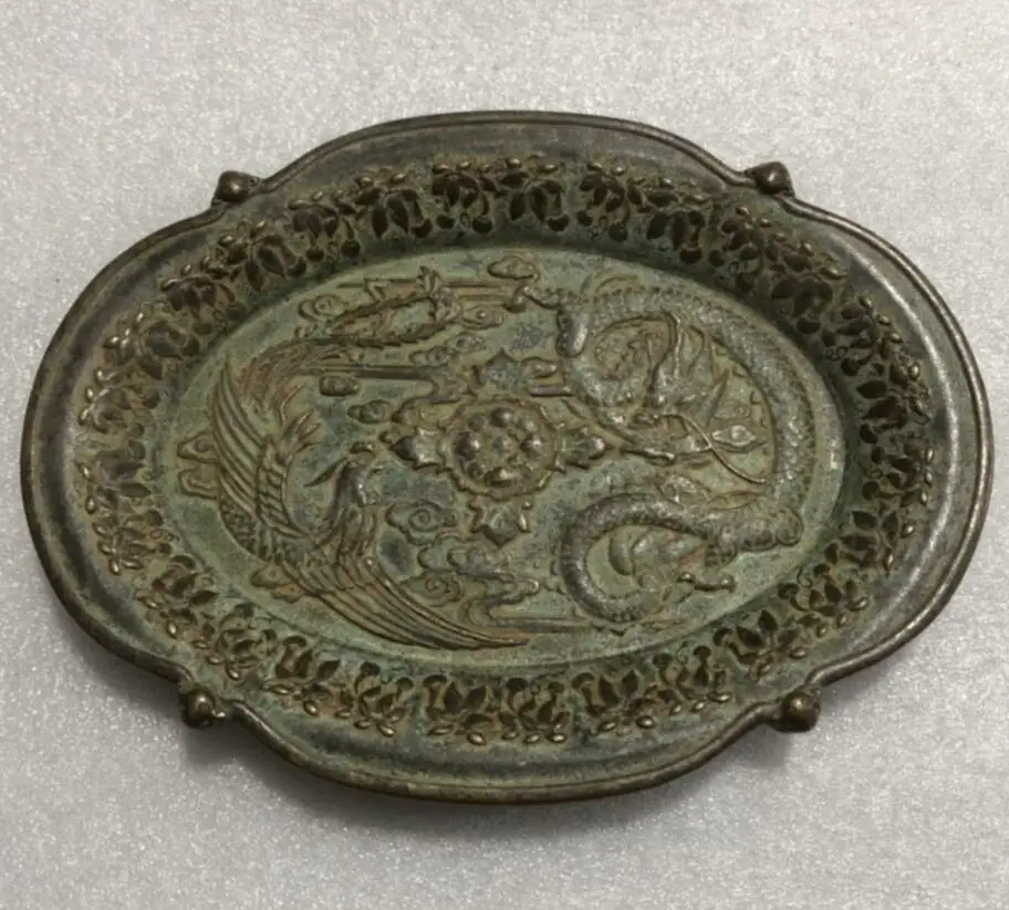 

China archaize brass disc crafts statue