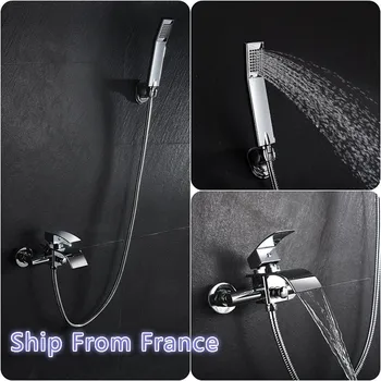 

White Handshower Wall Mounted Bathroom Rainfall Shower Faucet Set Bathroom Faucets Shower Head Bathroom Tap Faucet Extenders HWC