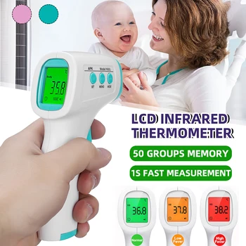 

Handheld Infrared Thermometer Digital Forehead Body LED Full Screen Smart Body Thermometer for Baby Kids Elders Measurement