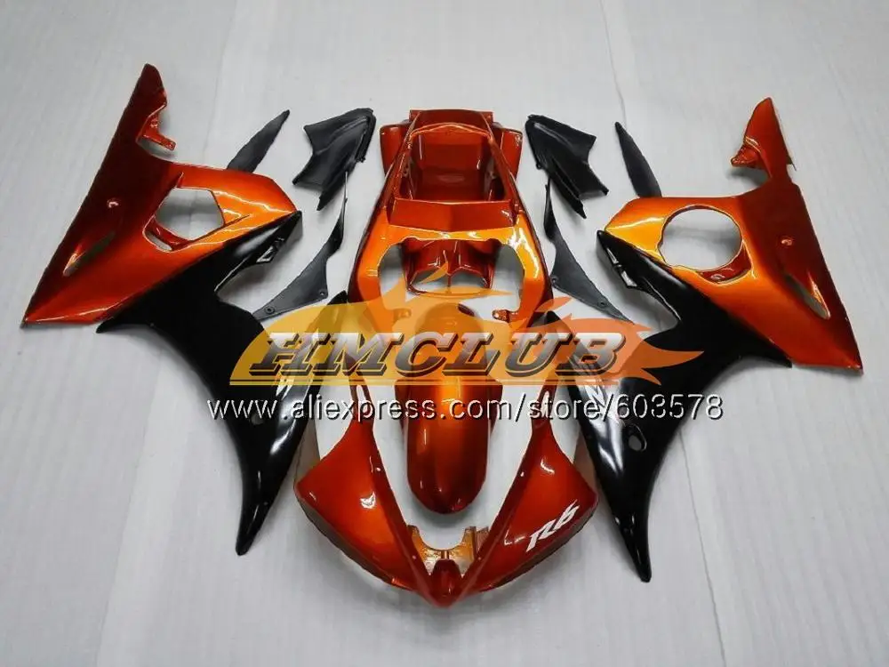 Корпус для YAMAHA YZF600 YZFR6S 2006 2007 2008 2009 Синий Пламя 126CL. 46 YZF-600 YZF R6 S R6S 06-09 YZF-R6S 06 07 08 09 обтекатели - Цвет: No. 18 Orange