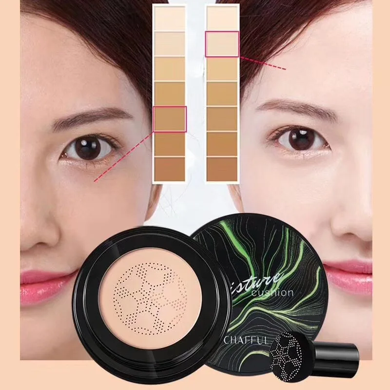 

Air Cushion BB Cream Mushroom Head CC Cream Original Quality Concealer Moisturizing Makeup Cosmetics Ivory white & Natural color