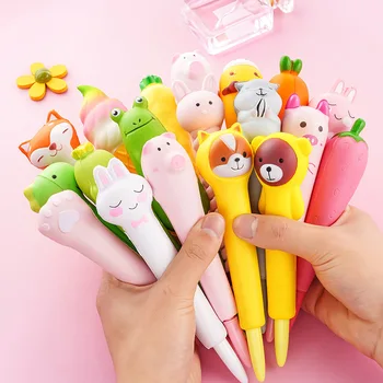 

5pcs Vent pen is soft Ballpoint pen students use pinch pens cute super stress reliever gel pens creative decompression pens