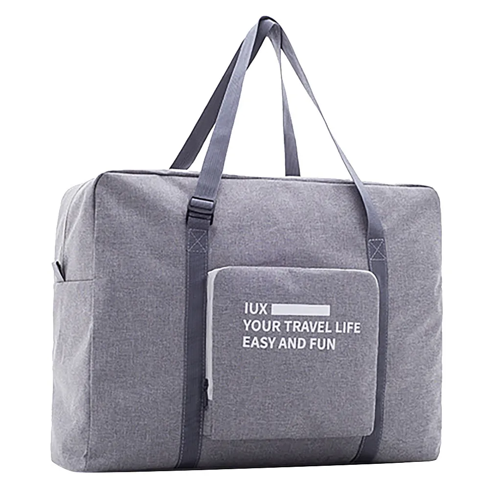 Складываемая сумка для переноски, женская складная дорожная сумка, унисекс, багажная сумка для путешествий, водонепроницаемая сумка для путешествий, вместительная сумка - Цвет: Gray