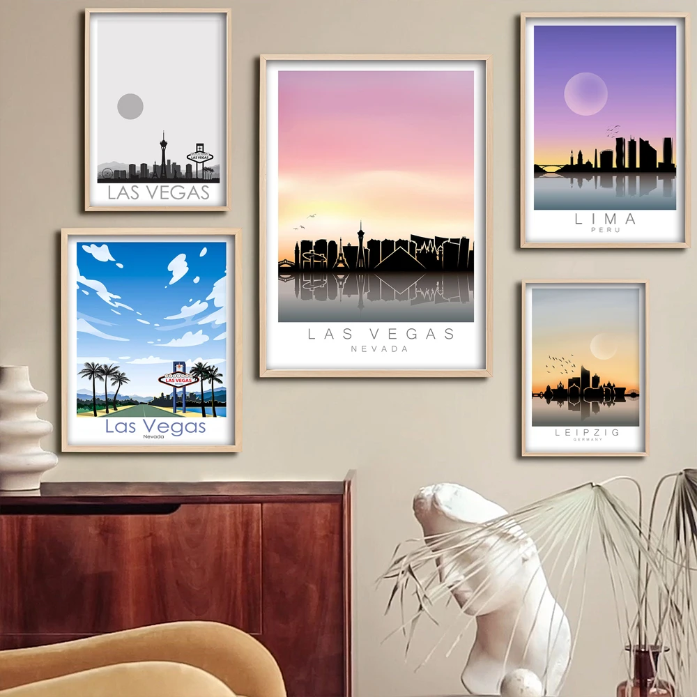 Las Vegas Nevada Travel Poster Art Print Las Vegas Travel Poster For