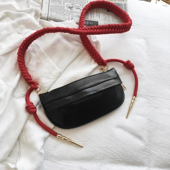 

2020 New Arrival Fashion Trend Women'S Chest Bags Simple Solid Color Ladies Shoulder Bags PU Messenger Bag Banana Bag Hot Sale