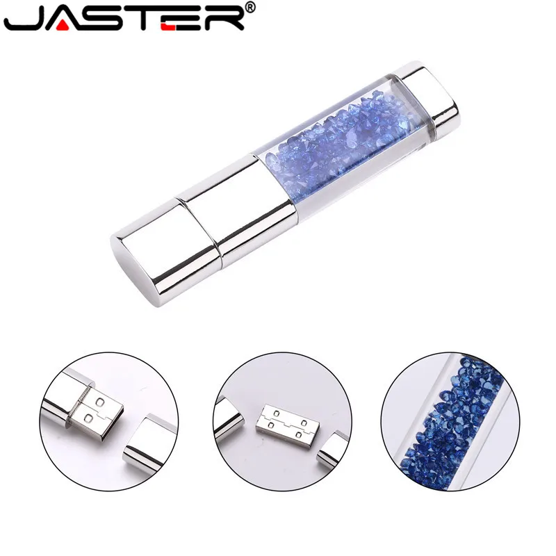 JASTER, флеш-накопитель с кристаллами и бриллиантами, usb 2,0, 32 ГБ, 16 ГБ, 8 ГБ, 4 ГБ, 64 ГБ, чехол для флеш-накопителя, прекрасный подарок для любимой девушки