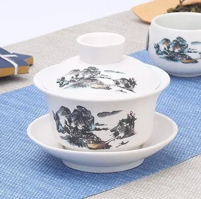 Высококачественный чайный сервиз элегантная Gaiwan китайская чашка для чая фиолетовая глина Tureen Высокая емкость крышка соусница для тарелки чайная чашка для заварки Исин Чайник - Цвет: 200ml