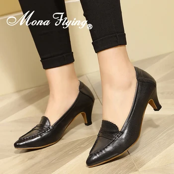 

Mona Flying Genuine Leather Dress Pumps High Heels for Women Pointed Toe High Heels Shoes for Office Ladies Party 2588-G7