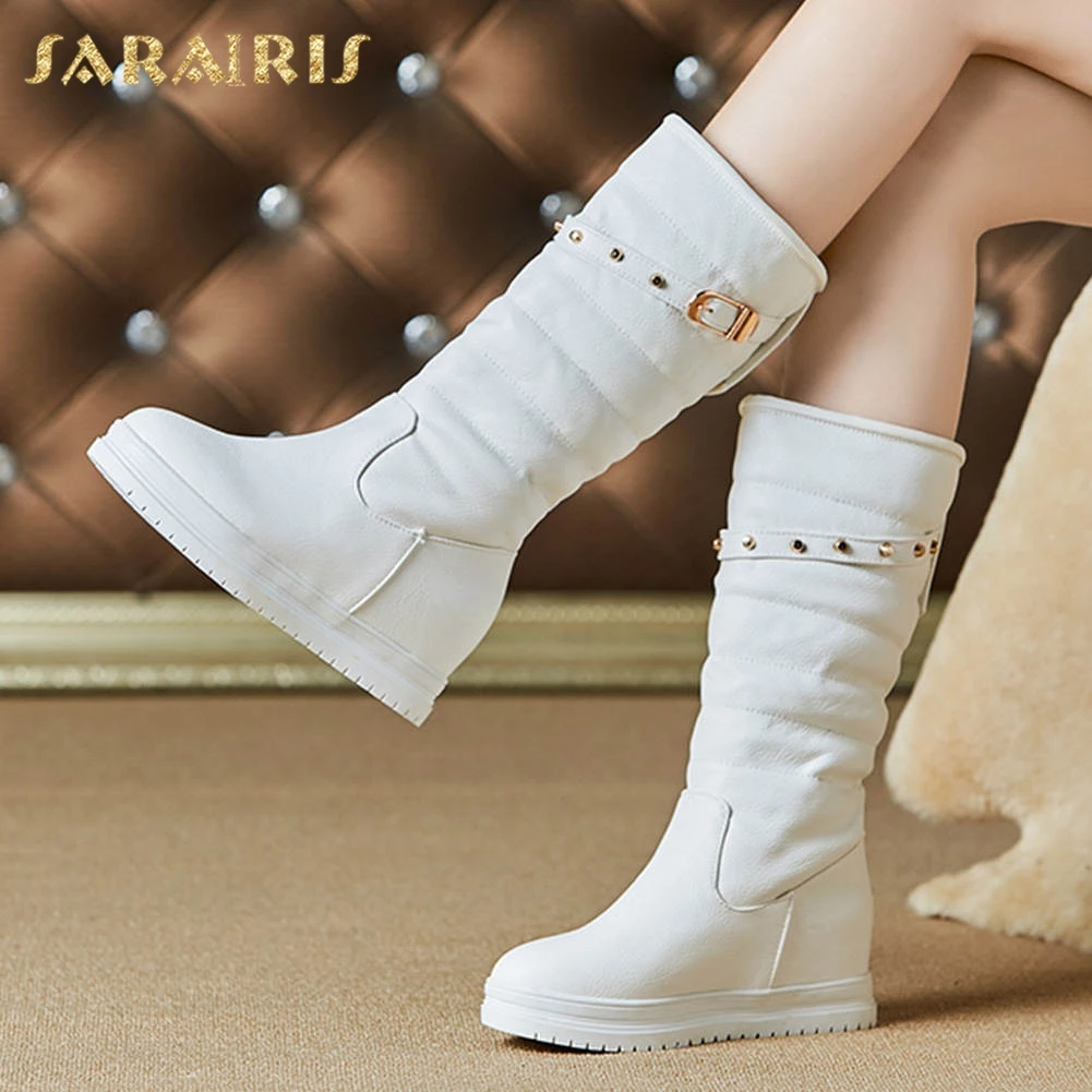 

Sarairis Big Size 43 dropship Increasing Heels Platform Shoes Woman Boots Female Slip On Warm Winter Boots Women Shoes