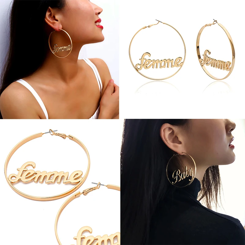 

Simple Openwork Eardrop Earrings Extravagant Man Women Jewelry FEMALE BABY Letter Eardrop Earring Fashion Accessories