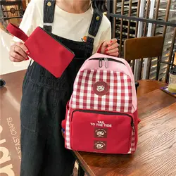 2019 Новый стильный корейский модный клетчатый рюкзак для отдыха, цветной рюкзак для путешествий, школьные сумки для мальчиков и девочек
