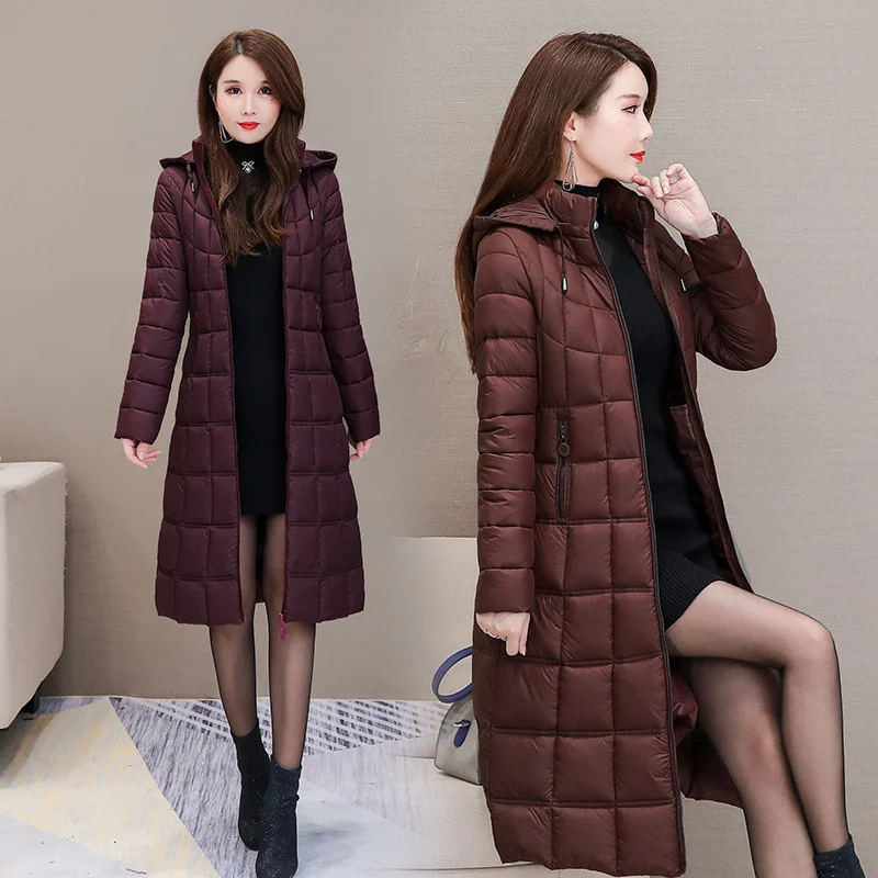 New Winter Jackets Women Plus Size 4XL Casual Hooded Warm Cotton Padded Coat Female Long Down Jacket Women Parkas Outerwear