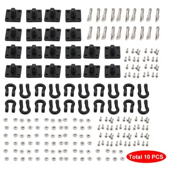 

RC Car Metal Trailer Shackle Rescue Tow Hook Set for 1/10 RC Crawler Traxxas TRX4 Axial SCX10 90046 RC4WD D90 TF2 Tamiya CC01