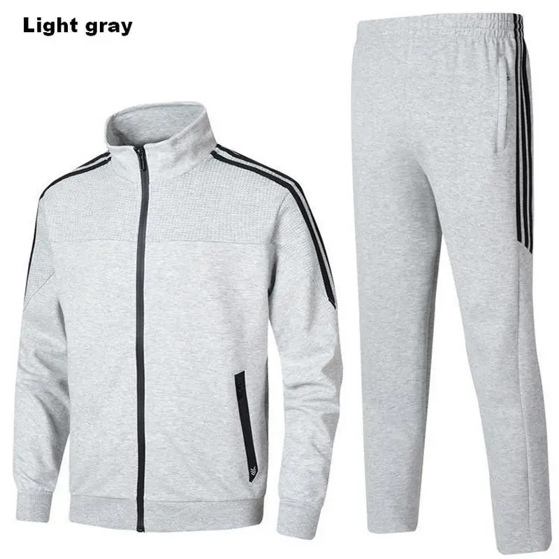 Light gray Спортивная одежда, футбольный тренировочный костюм, баскетбольный тренировочный костюм, мужская куртка, спортивные штаны, костюм - Цвет: Light gray