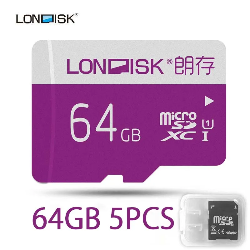 Londisk 5 упаковок/шт. Micro SD карта 32 Гб класс 10 16 Гб 64 Гб 128 ГБ UHS-I максимальная скорость чтения флэш-карта памяти для смартфона планшета