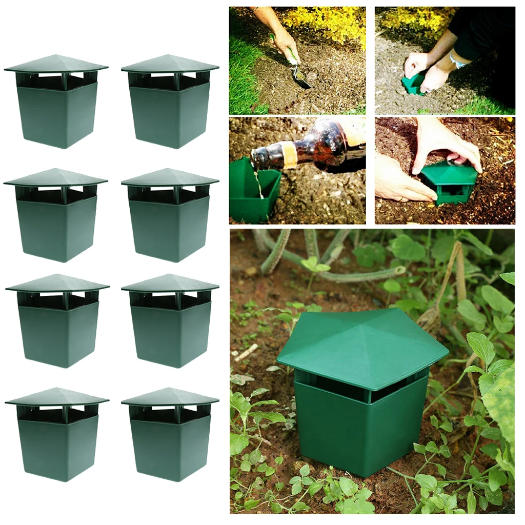 8 Pieces Beer Slug & Snail Traps Eco-Friendly to Catch Slugs Snails Catcher, Safe for Kids and Pets