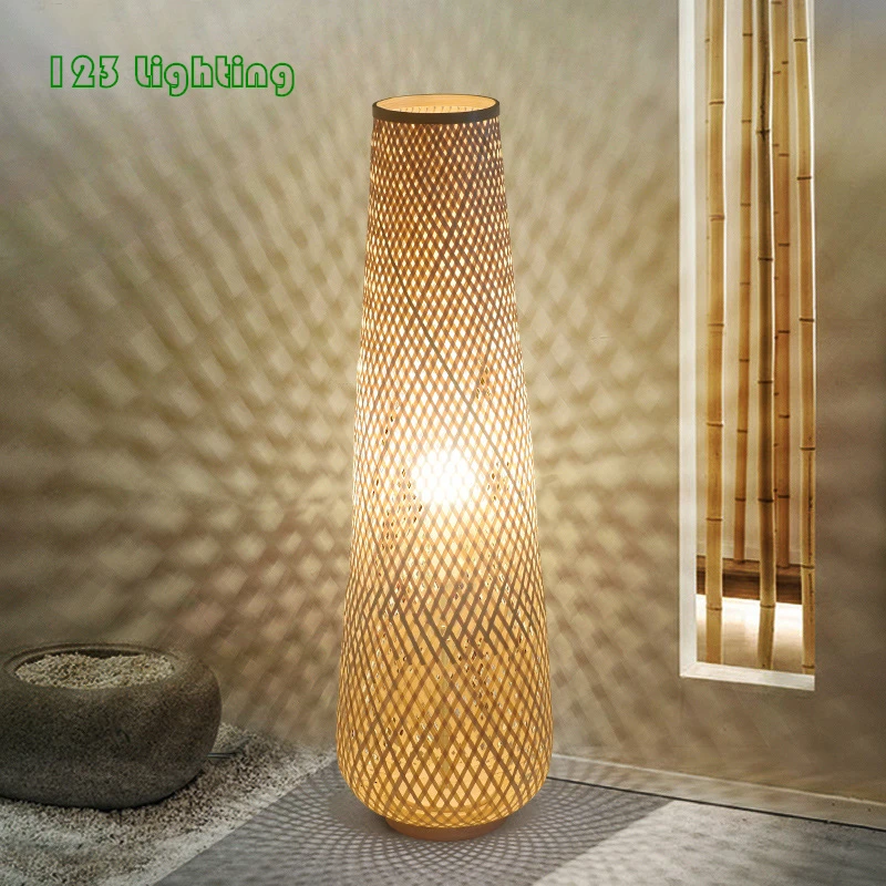 Kietelen Uitschakelen omvang Japanese Style Floor Lamp Bamboo Weave Wood Cylinder Tea room Parlor  Bedroom Floor Lights Strange Light E27 LED 110 220V|Floor Lamps| -  AliExpress