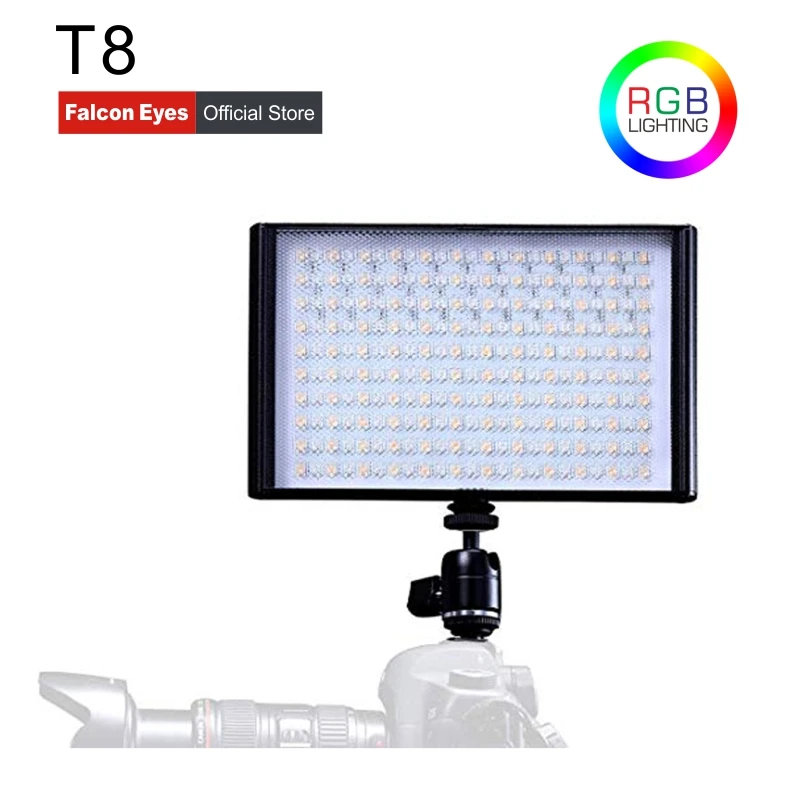 

Falcon Eyes цветной светодиодный rgb видео/фото заполняющий свет 30 Вт двухцветный для Canon Nikon DSLR камеры DV и видеокамеры с батареями T8