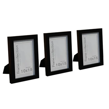 

3 Pack Photo Frame Black 4X6 Picture Frame, 1 Inch Wide Border, Growth Memorial Photo Frame for Wall or Table