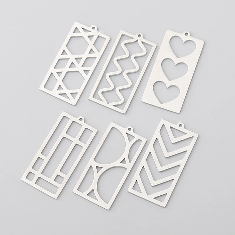 RAINXTAR Fashion Stainless Steel Rectangle Charms Heart Wave Pendant Jewelry Charms 13*28mm 20pcs SSC008 RAINXTAR Fashion Stainless Steel Rectangle Charms Heart Wave Pendant Jewelry Charms 13*28mm 20pcs SSC008