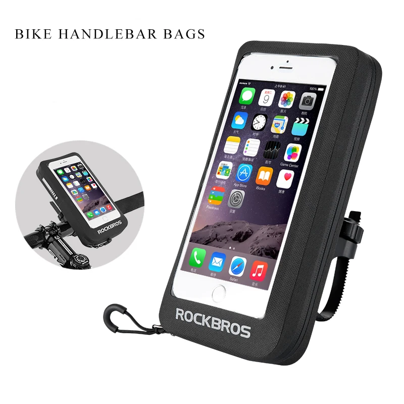 Handlebar bag ROCKBROS MTB дорожный велосипед сумка " Водонепроницаемый светоотражающий Мотоцикл Велосипед сенсорный экран зеркало заднего вида вращающийся велосипед сумки - Цвет: Handlebar bag