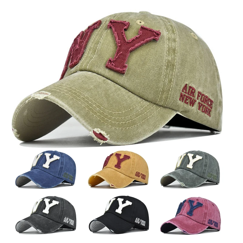 Baseball Cap Retro-style Snapback Sun hat Spring Autumn Sport New York letter Hip Hop Fitted