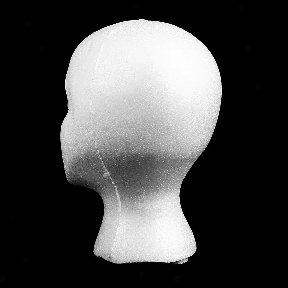 Female White Deflection Head Polystyrene Styrofoam Foam Head Model Stand Wig Hair Hat Headset Mannequin Head Display Stand Rack