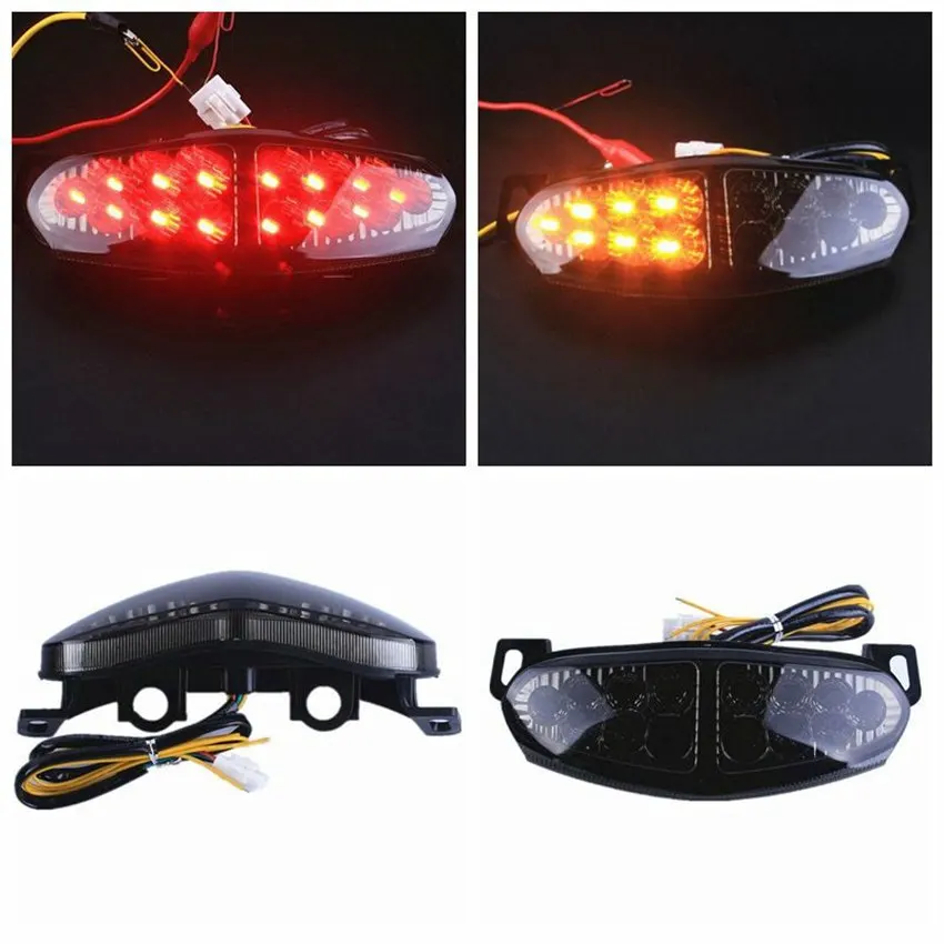LED поворотники Интегрированный задний светильник для Kawasaki ER-6N 2009 2010 2011 ER6N Smoke |