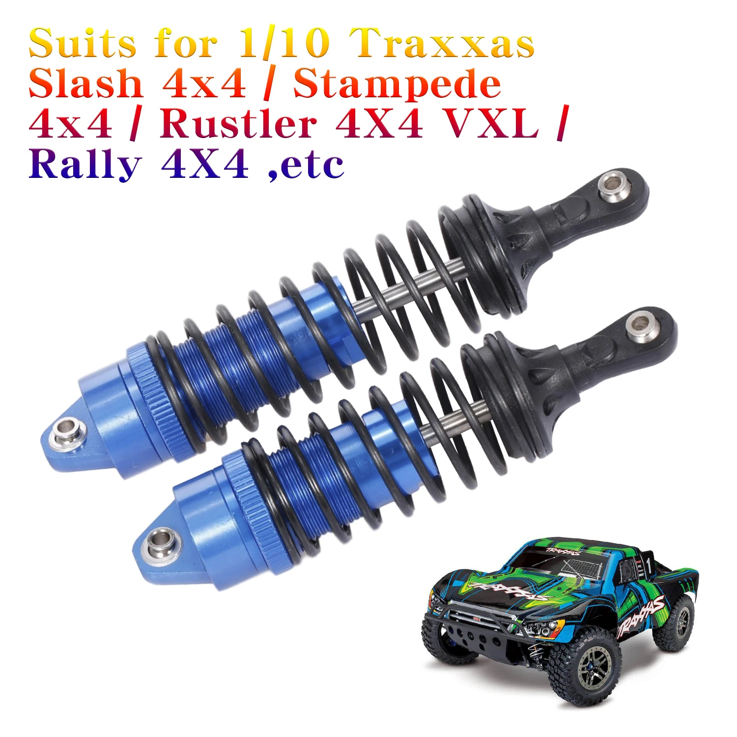 4Pcs RC Car Front /& Rear Metal Shock Absorber for Traxxas 1//10 Slash 4x4