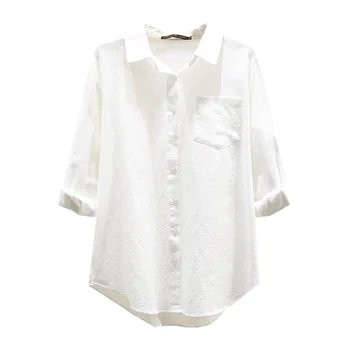 

Office Lady Blouse Women 2020 Spring Fashion Tops Plus Size Casual Printed Long Sleeve Loose Female Shirts K6-2001