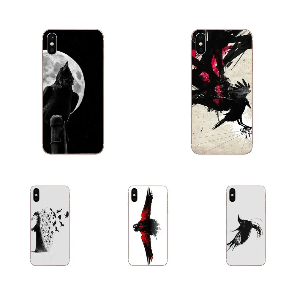 

For Samsung Galaxy Note 5 8 9 S3 S4 S5 S6 S7 S8 S9 S10 5G mini Edge Plus Lite TPU Protective Case Cool Crow Black White