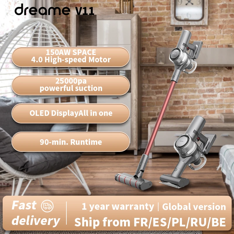 Dreame V11 Handheld Wireless Vacuum Cleaner Oled Display Portable