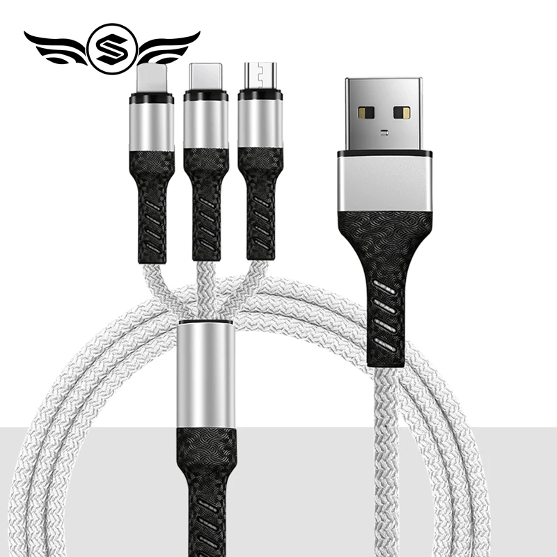 3 в 1 USB кабель для iPhone 11 Быстрая зарядка зарядное устройство USB-C Шнур Micro usb type C кабель для Android мобильного телефона