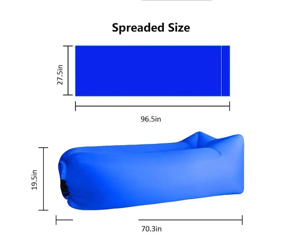 Camping Ultralight Fast Inflatable Sofa Lazy Bag Sleeping Bag 240*70cm outdoor Portable Air Banana Sofa Beach Bed Air Bed