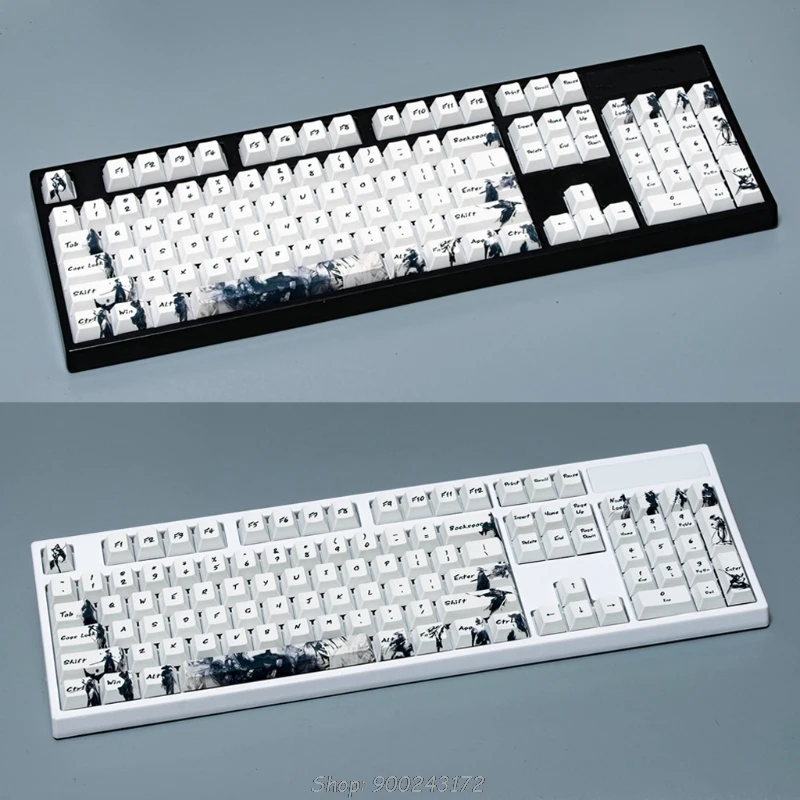 Knight errant Keycap Ink Keycap 5-Surfaces Dye Sub OEM Profile 128 Key ANIS Layout Augment Mechanical Keycap S30 20 Dropship photo