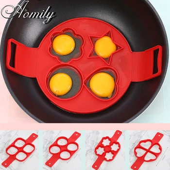 

Amoliy Non Stick Egg Pancake Silicone Mold Pancake Maker Ring Heart Flower Square Round Shape Mold Kitchen Baking Omelet Moulds