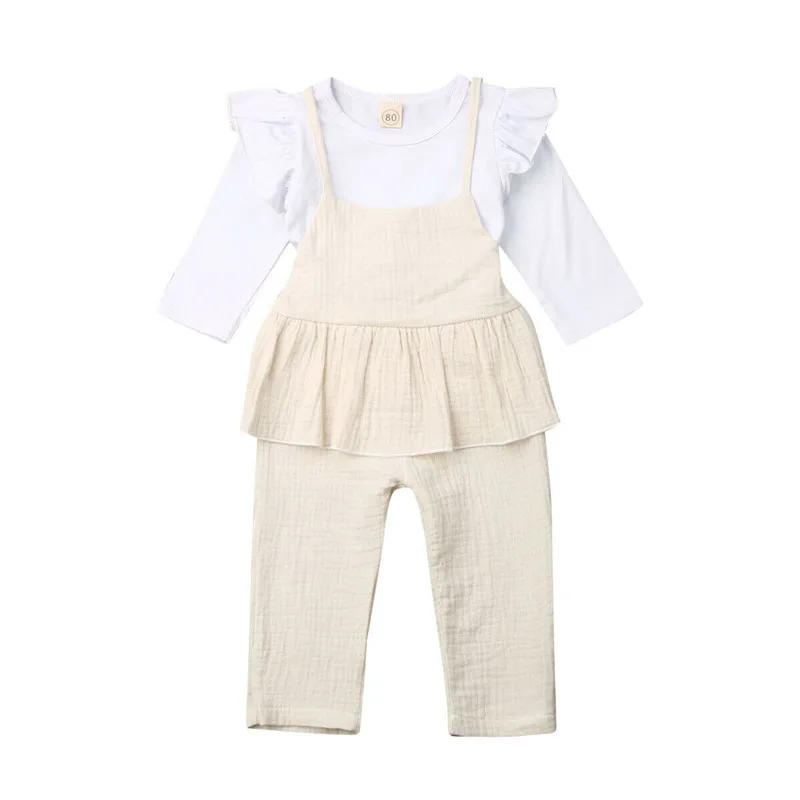 

2019 Kids Toddler Baby Girls Long Sleeve T-shirt+Pants Outfit Overall Clothes