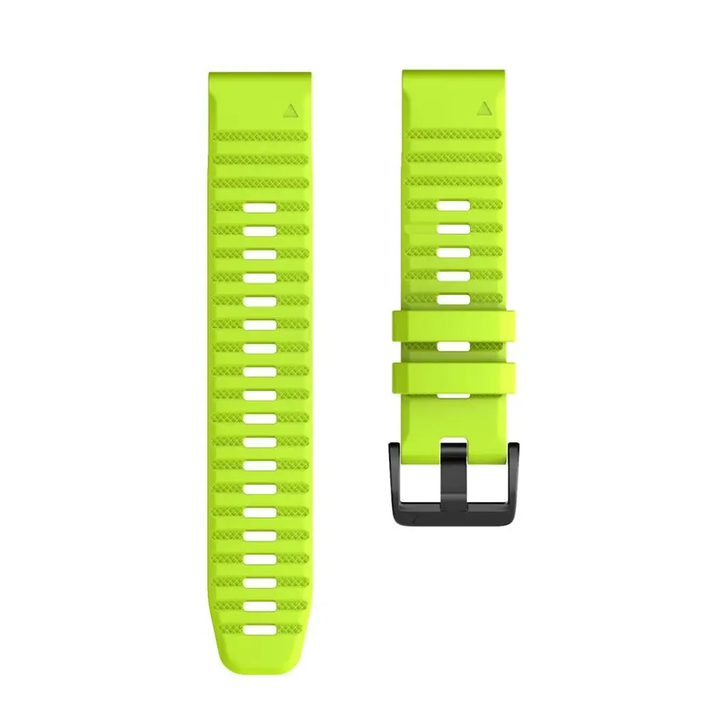 New 26mm 22mm Silicone Wrist Strap for Garmin Fenix 6X 6 Pro Band for Fenix5 5X Plus 3HR Watch Accessoris Easy fit Watchband - Цвет: Green