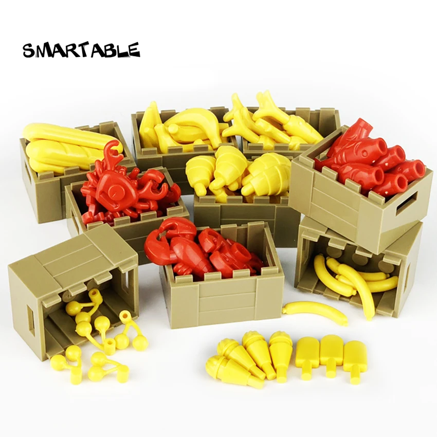

Smartable Food Animal Fruit Bread Fish Food Banana Carrot MOC Parts Building Blocks Brick Toys Compatible Major Brands City Toys