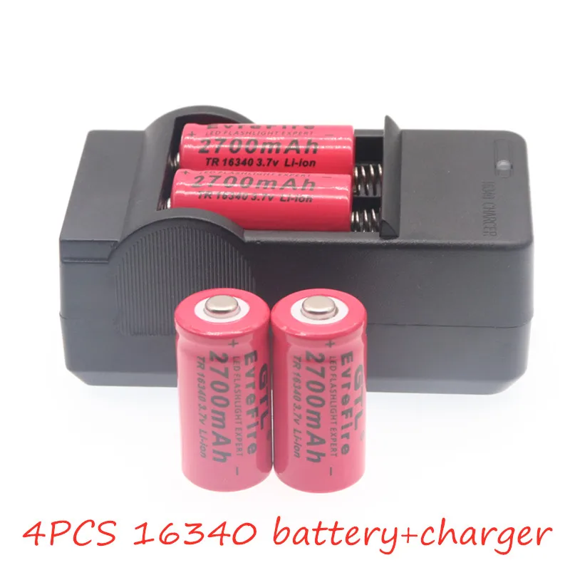 2700mAh перезаряжаемый 3,7 V литий-ионные 16340 батареи CR123A аккумулятор для светодиодного фонарика путешествия настенное зарядное устройство для 16340 батареи
