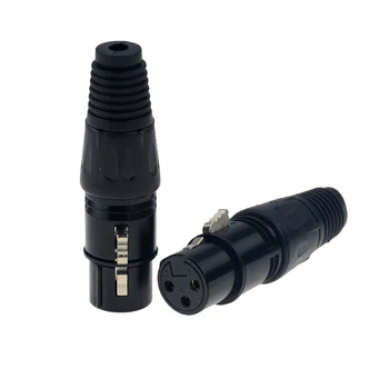 

1pc XLR 3Pin Audio Microphone Cable Connector Black Male plug Female MIC Plug Cable Connect XLR Adapter